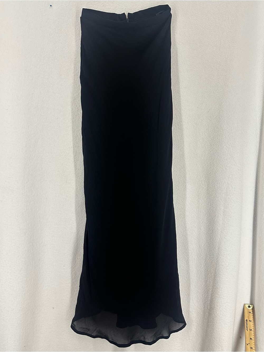 MW Black Maxi Skirt Women’s 8P Petite Sheer Hem Evening Formal